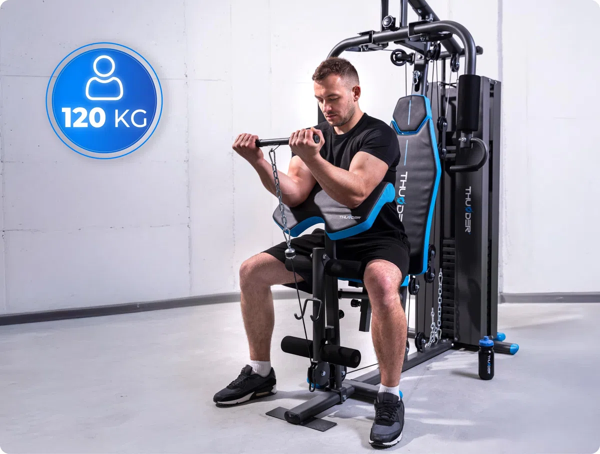 THUNDER Stazione di Forza Multifunzionale per Home Gym – Fitness Station con Sistema a Cavo e Allenamento per il Muscolo