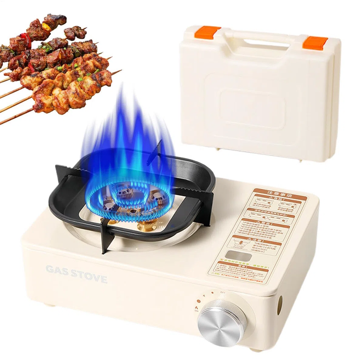 Fornello da campeggio, utensile da cucina con valigetta per il trasporto, fornello da cucina, adatto per viaggi, picnic, backpacking, escursioni, alpinismo, barbecue, tailgating e feste barbecue