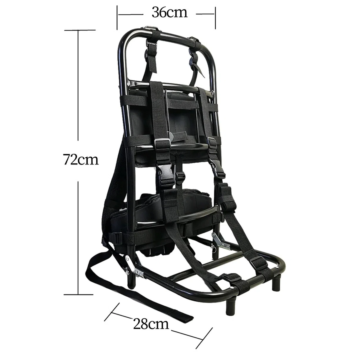 Zaino da Escursione 60 Litri, Zaino da Trasporto Pesante 60 Kg, Telaio in Lega di Alluminio, Nylon Impermeabile, per Trekking e Campeggio- Nero