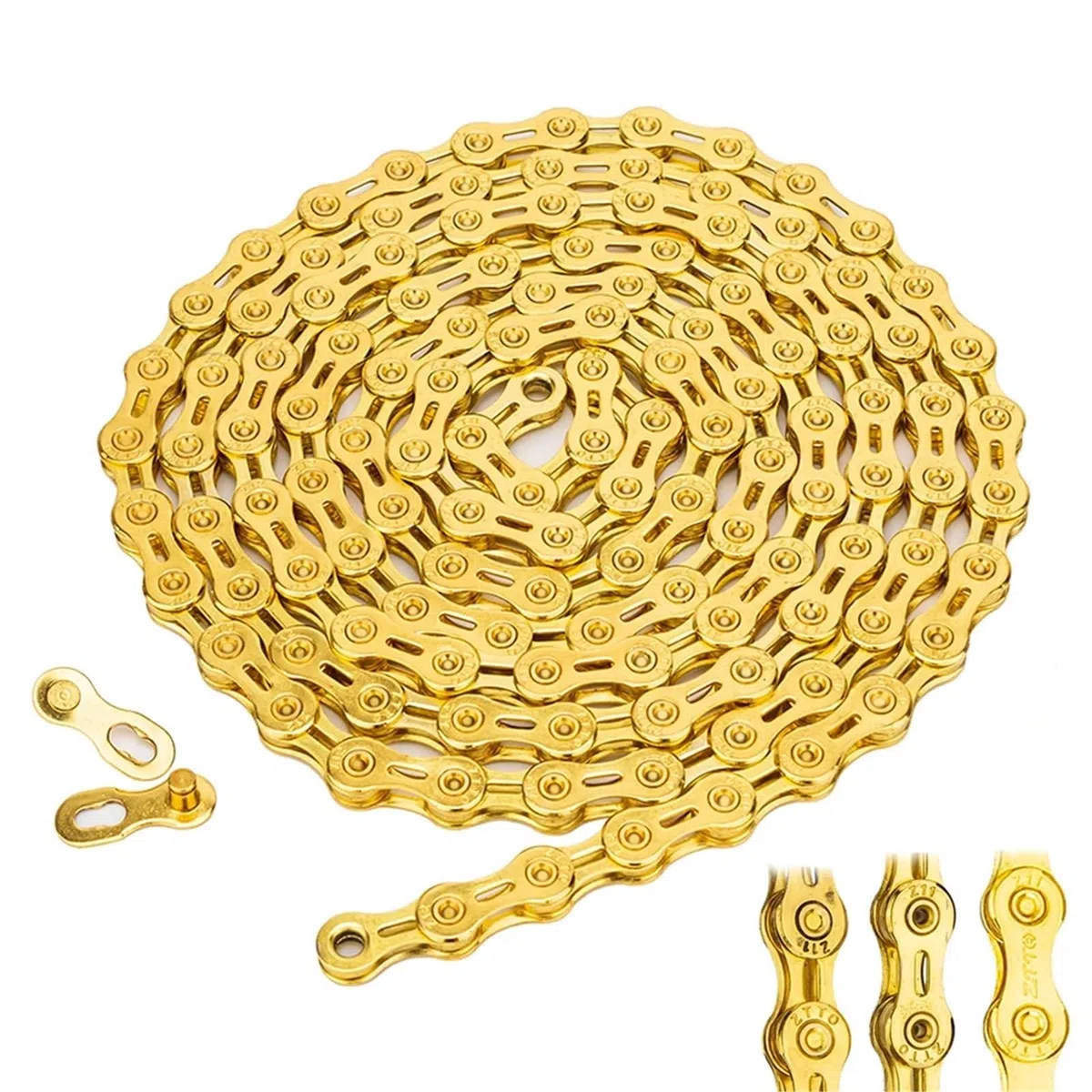 Catena for bici da strada Gold Chain 6/7/8s 9s 10s 11s 12s velocità universale corrente con maglia mancante(11s Gold SLR)