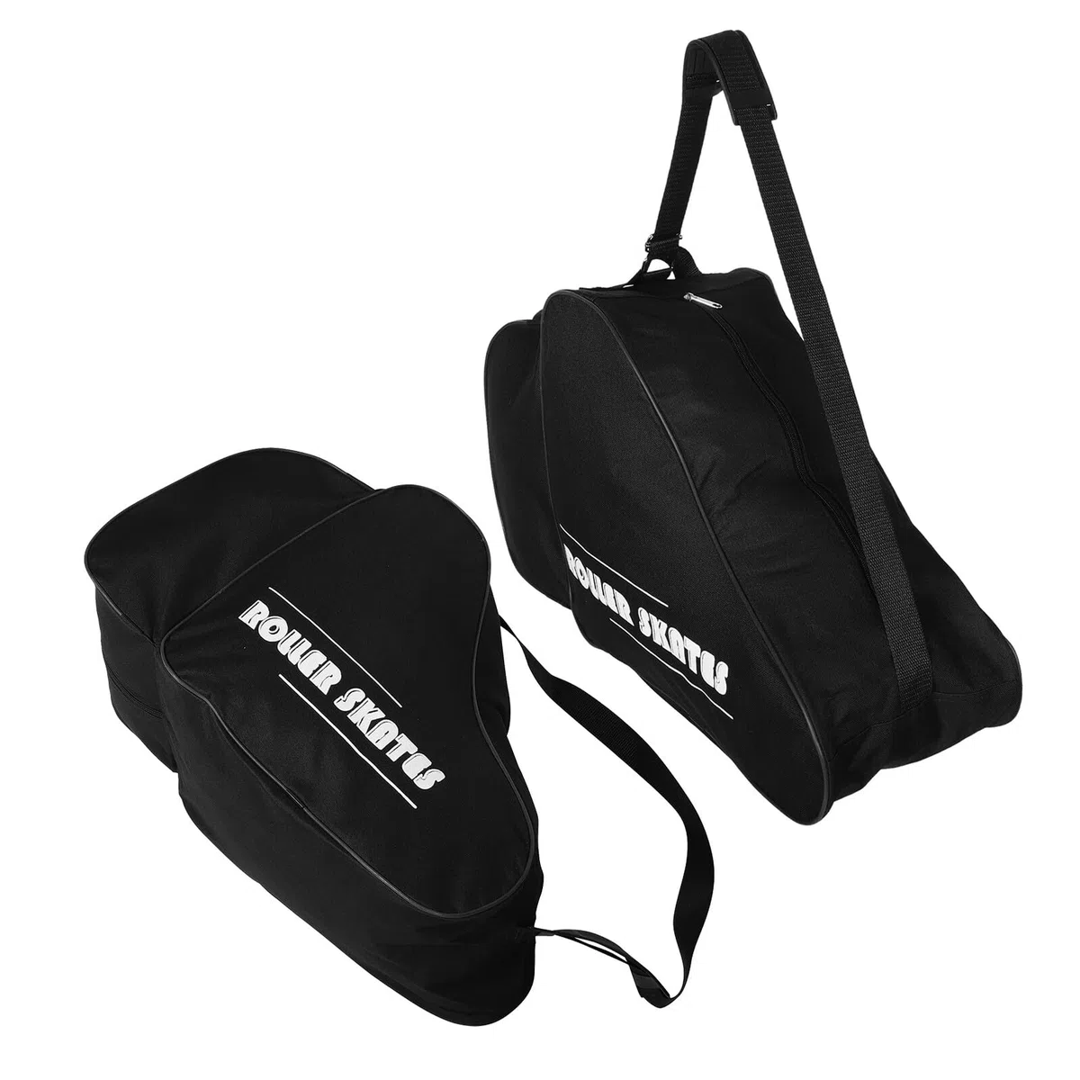 KOMBIUDA 2 Pezzi Borsa per Pattini Ice Skating Unisex con Tracolla Ergonomica Grande Capacità e Materiale Resistente per Pattini Rotelle e Accessori Nero