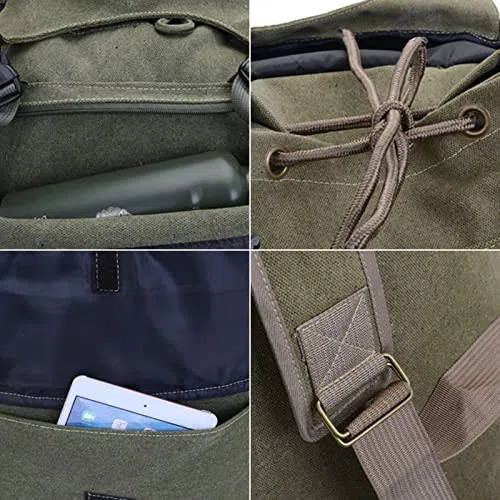 Zaino da Escursionismo Escursionismo Zaino da Campeggio in Tela Borsa da Alpinismo all'aperto Uomo Zaino da Caccia tattico da Viaggio Pesca Attrezzatura da Campeggio (Color : Army Green)