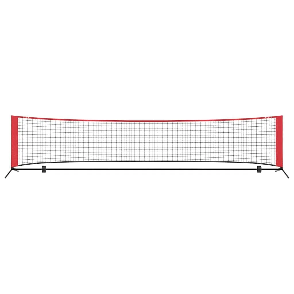 Rete da tennis nera rossa in poliestere x 90,5 x per campo da tennis, allenamento all'aperto e al chiuso, con borsa per il trasporto e tensione regolabile