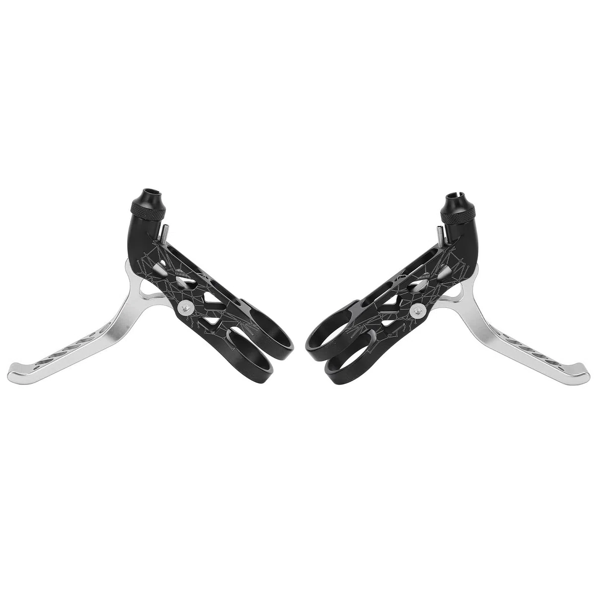 Leve del freno per bici da monte 1Pair, leva del freno in bici in alluminio, leva del freno per biciclette, adatto a tutti i tipi di mountain bike, ecc. (Silver)