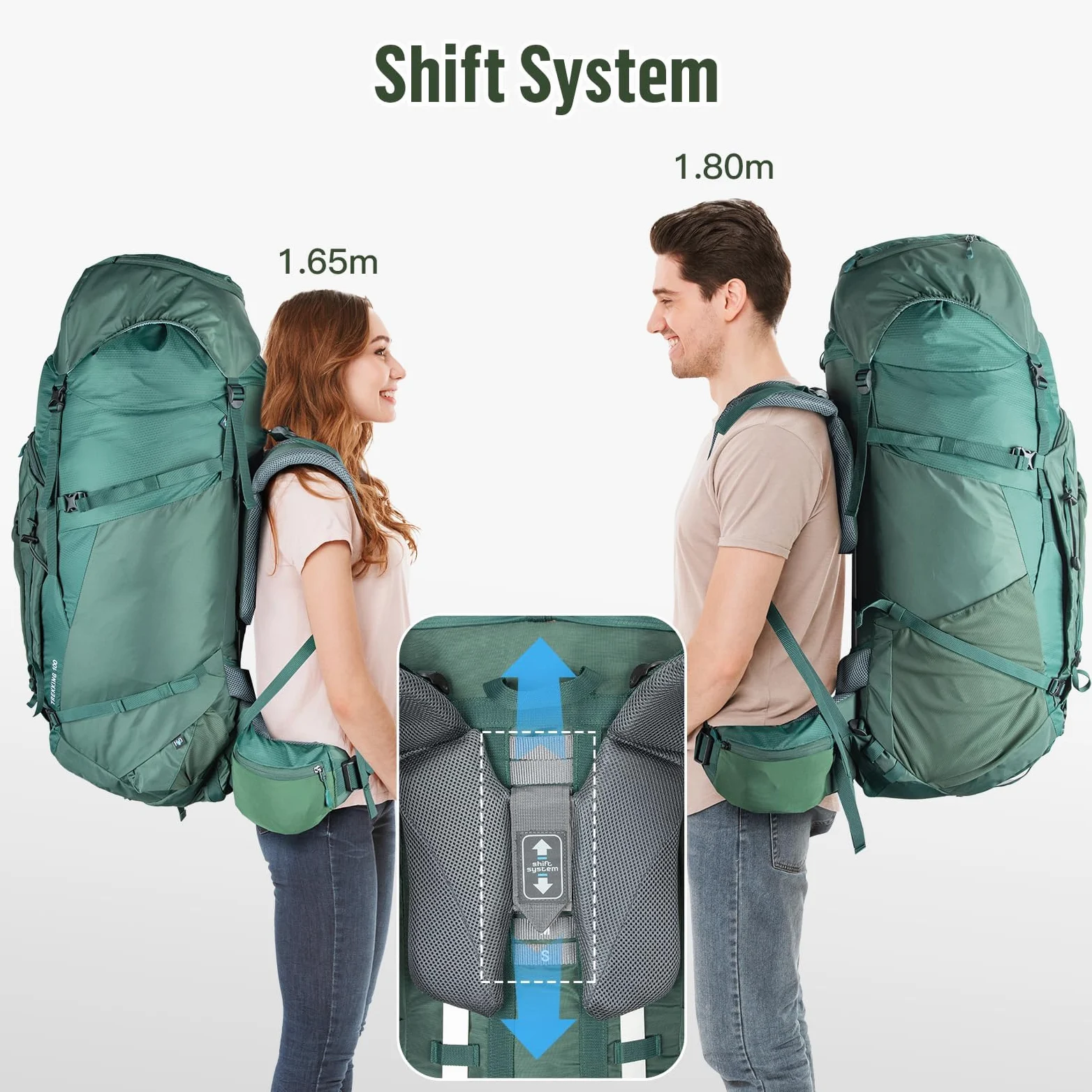 Night Cat 100L Zaino da Hiking Trekking: Unisex Grande Zaino da Travel Per Gli Uomini Donne di Esplorazione Viaggio Avventura
