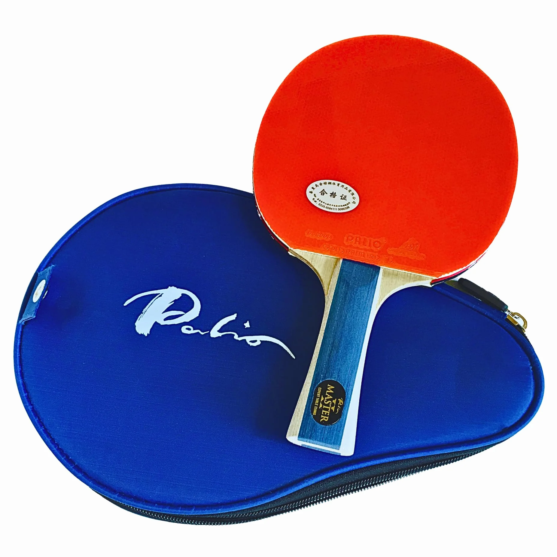 Palio Master 2.0 - Racchetta da ping pong intermedia con custodia, approvata ITTF, rotazione completa, velocità e controllo