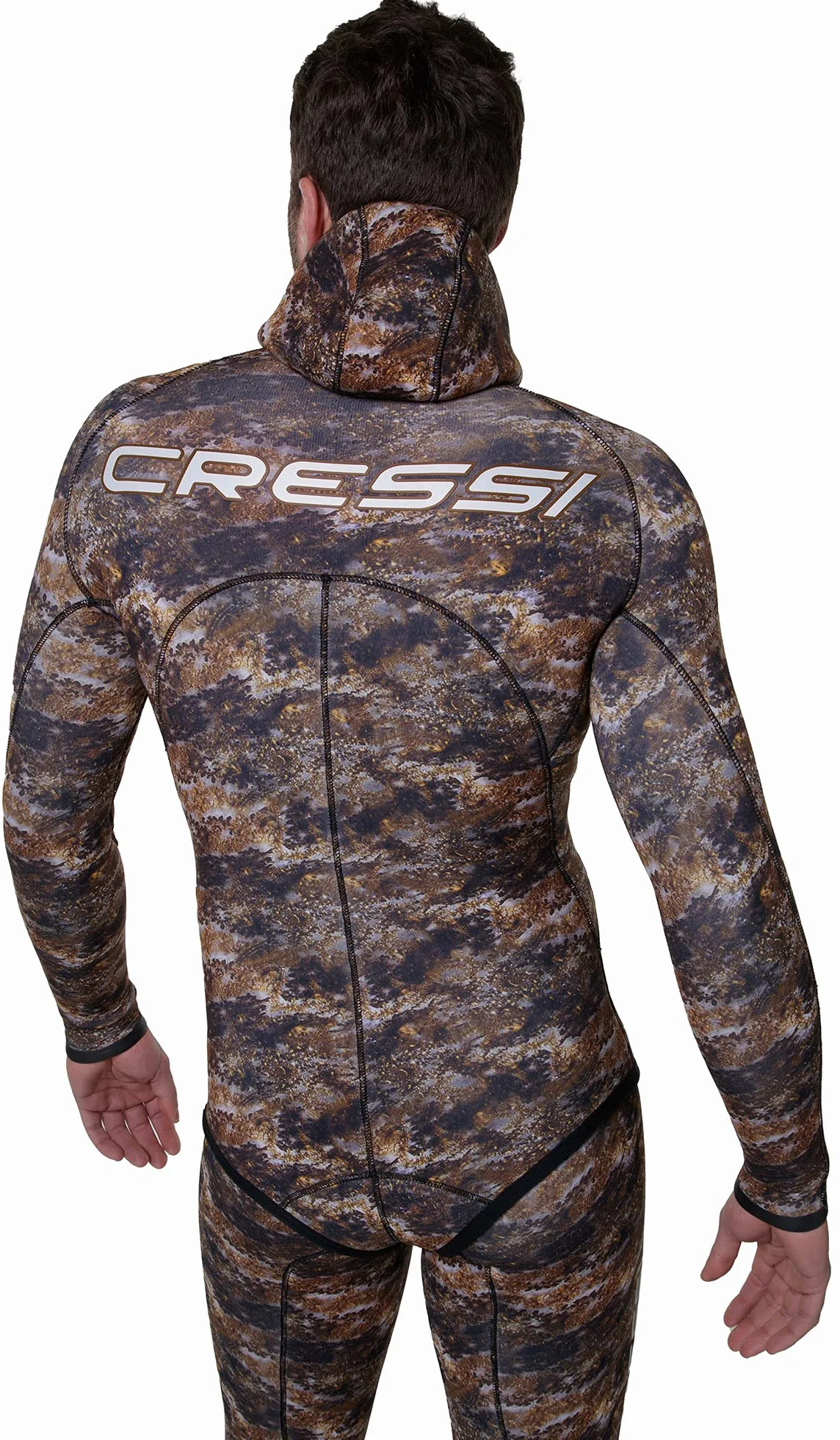 Cressi Katana 2 Pieces Wetsuit - Muta Apnea e Pesca per Uomo, disponibile in Neoprene 3/5/7mm colore Marrone Mimetico