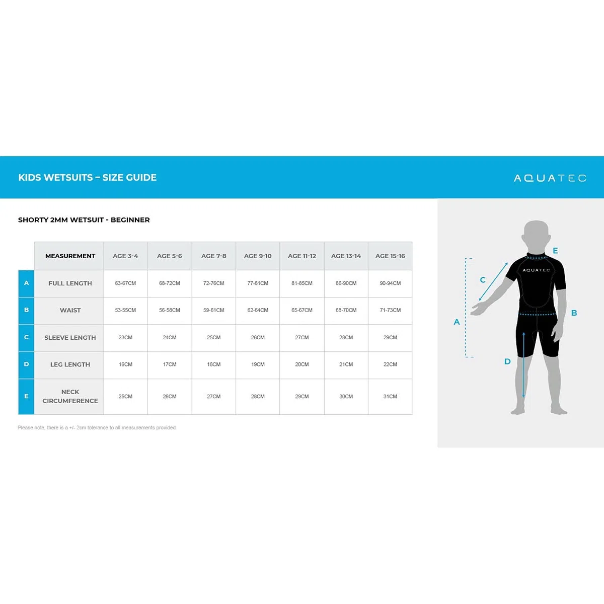 AQUATEC Muta Per Bambini In Neoprene - Mute Per Bambini E Adolescenti | Mute Di Alta Qualità In Neoprene Per Nuoto & Sport Acquatici | Mesi Primaverili/Estivi | 6x Opzioni