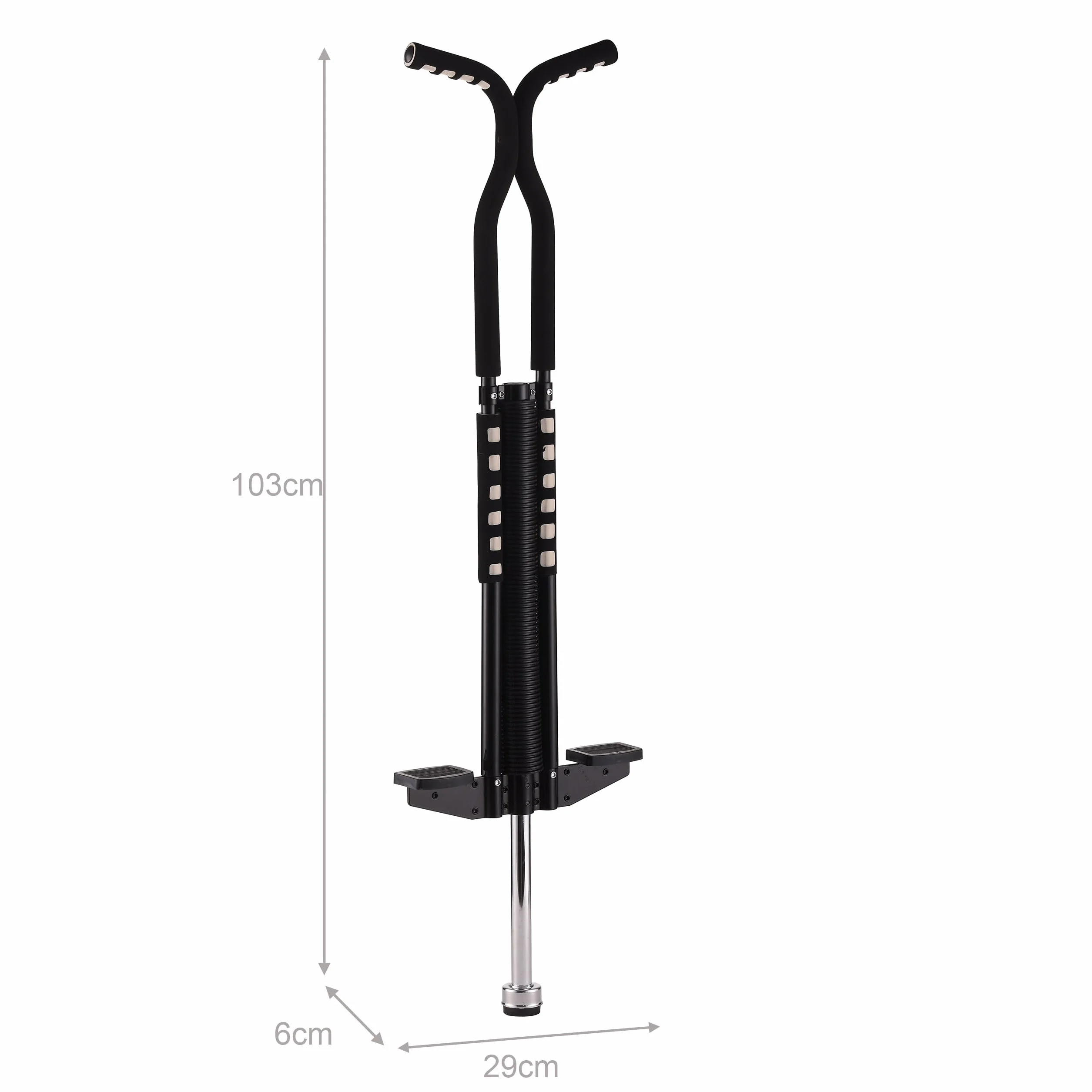 Relaxdays Salterello per Bambini, Pogo Stick, Bastone Salta-Salta, regge 60 kg, Impugnatura Imbottita, Acciaio Inox