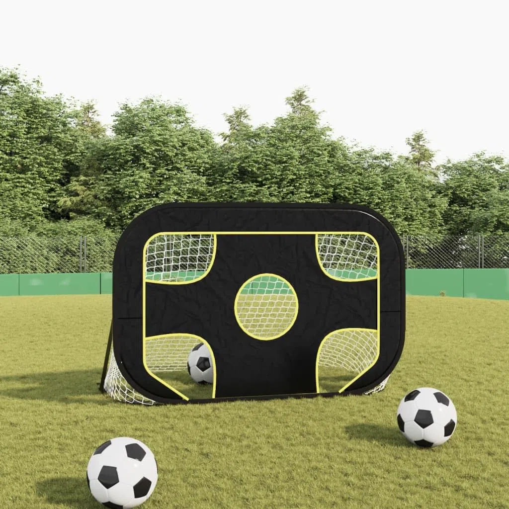 Porta da calcio con parete, 120 x 80 x 80 cm, in poliestere, resistente alle intemperie, pieghevole, portatile, con sistema a incastro, per allenamento, tempo libero, giardino, parco, bambini
