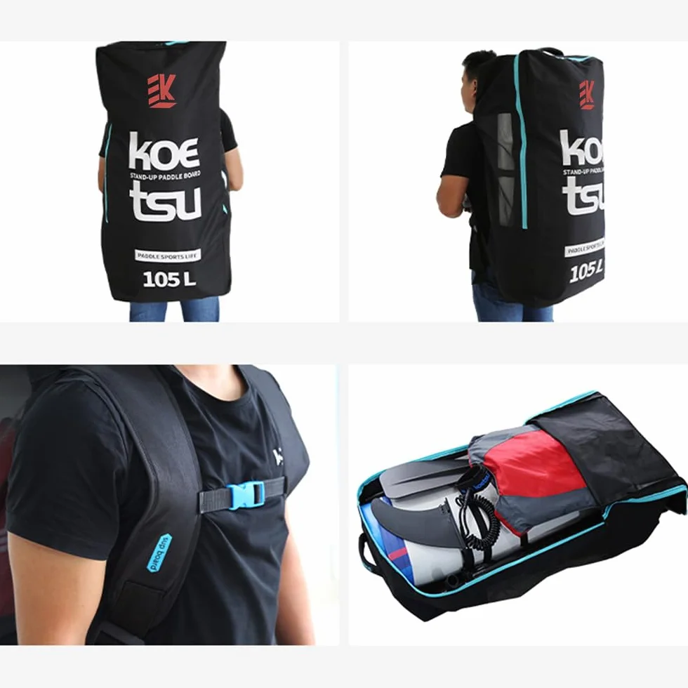 Zaino da viaggio per paddleboard gonfiabile SUP Stand Up Board borsa a tracolla zaino 80/105/125L (opzionale)