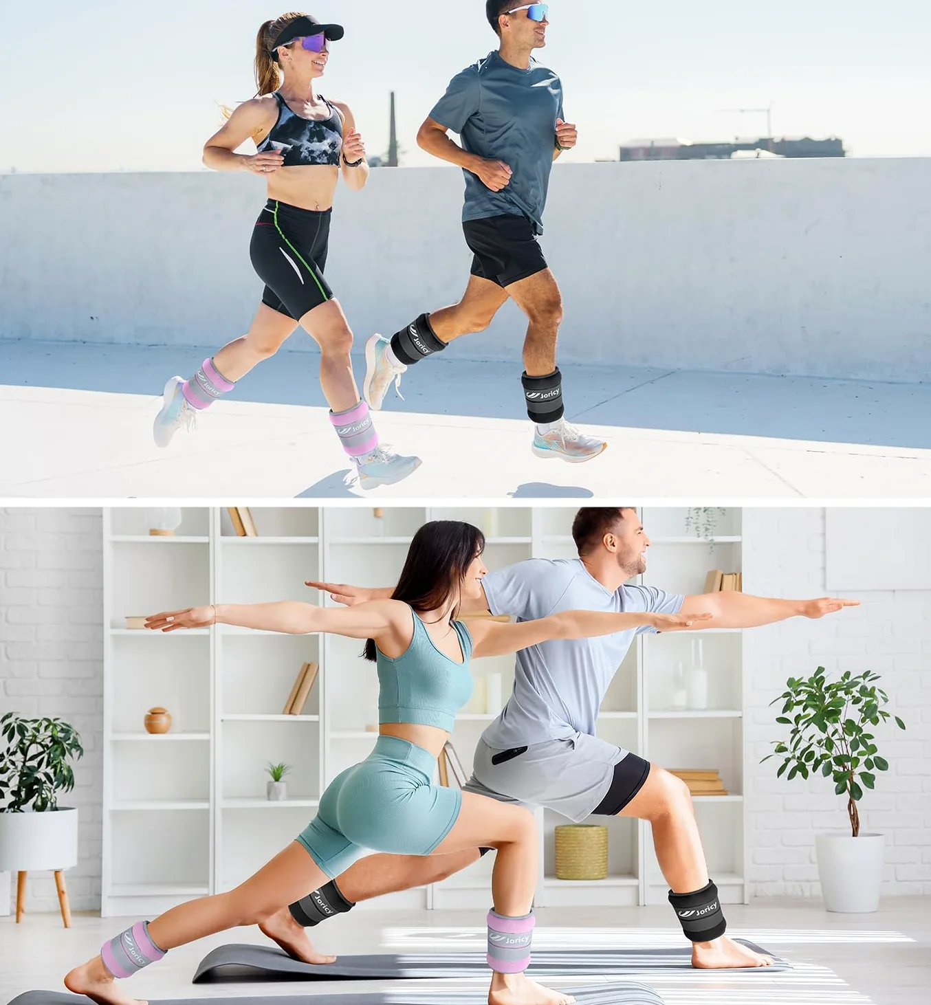 JORICY Pesi per Caviglie, Cavigliere Pesi Caviglie con Strisce Regolabili Set di 1 2 3 4 5 6 8 10 kg Peso Caviglia Cavigliera Pesi Polsi e Caviglie per Palestra Pilates Fitness Donna Uomo