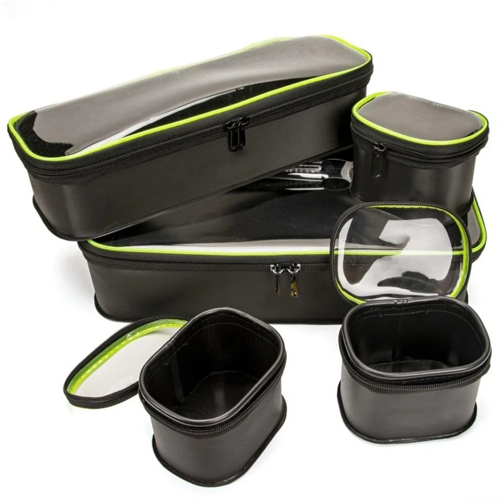 Borsa impermeabile per pesca organizer 5 in 1 EVA Carp Bag Set di secchi per pesci vivi Kit scatola per attrezzatura da pesca secchio da pesca nero