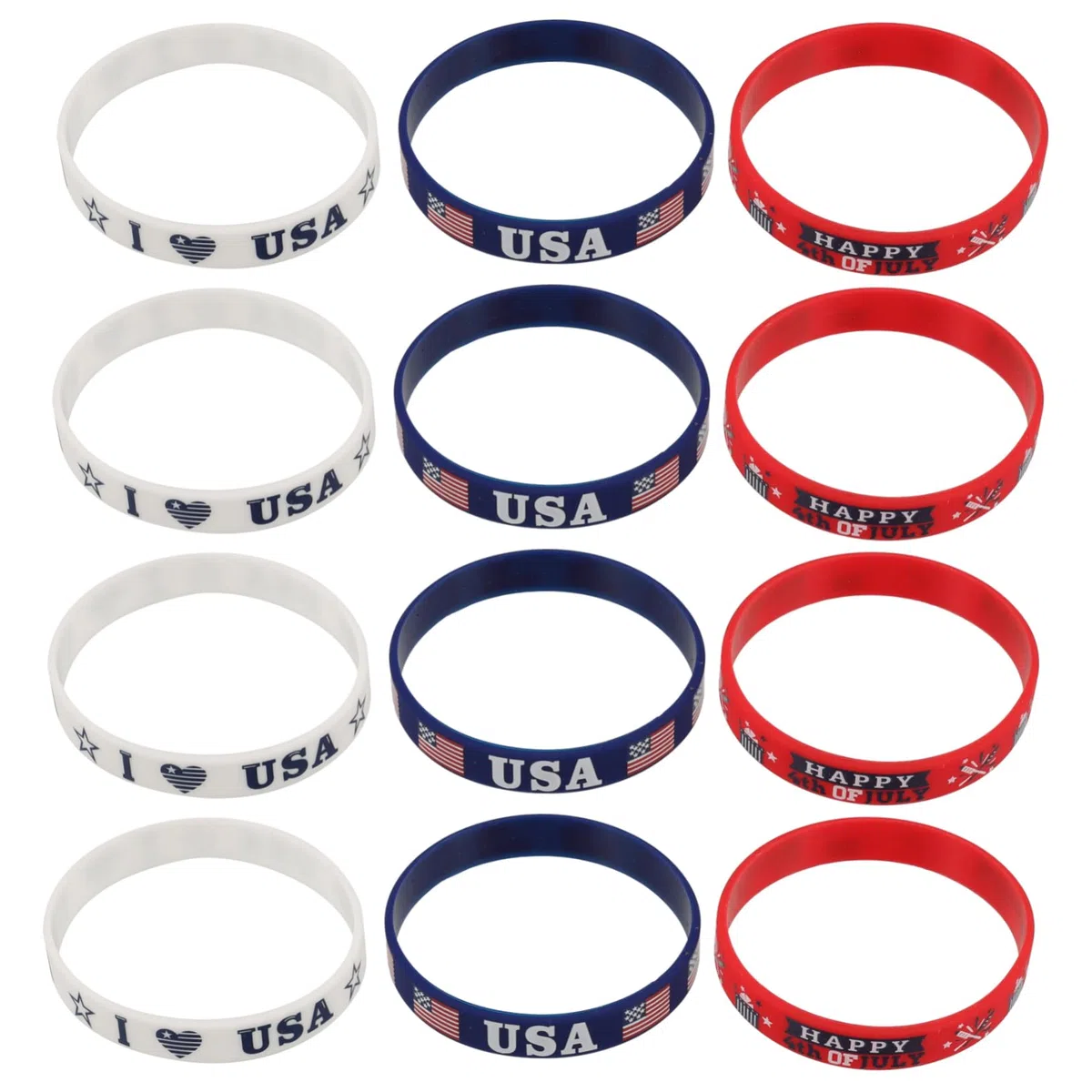 DOITOOL Braccialetti Silicone Per Usa Accessori Patriottici Leggeri Per Celebrazioni