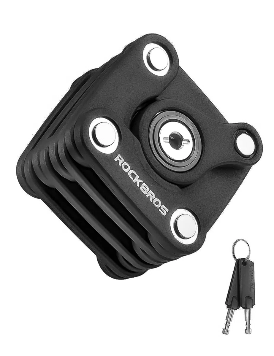 ROCKBROS Lucchetto Antifurto per Bici Lucchetto Pieghevole 2 Modelli Disponibili con Chiave e Serratura a Combinazione a Forma di Cubo con Supporto per Lucchetto
