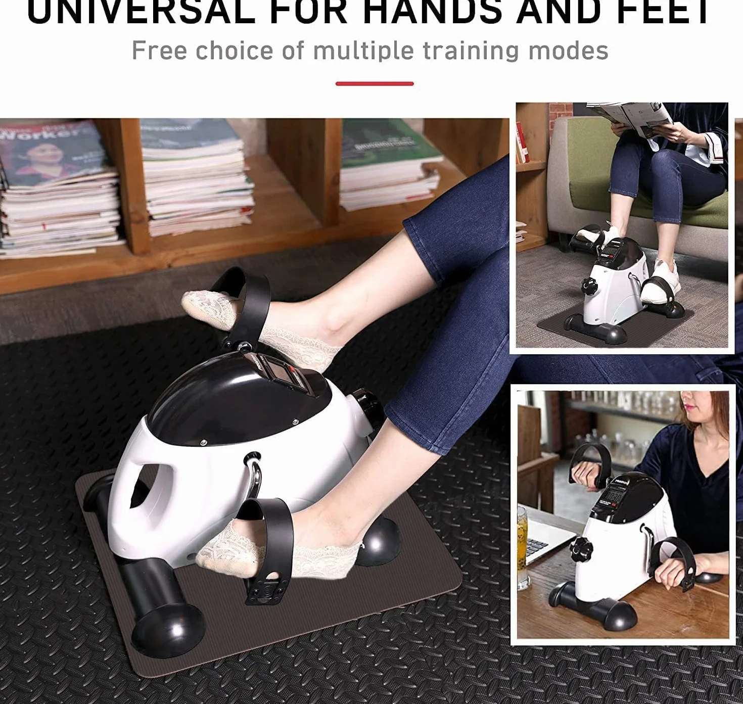PROIRON Mini Cyclette con Monitor Digitale e Tappetino Antiscivolo- Pedaliera Fitness con resistenza regolabile per Braccia e Gambe per Giovani e Anziani in Casa o in Ufficio