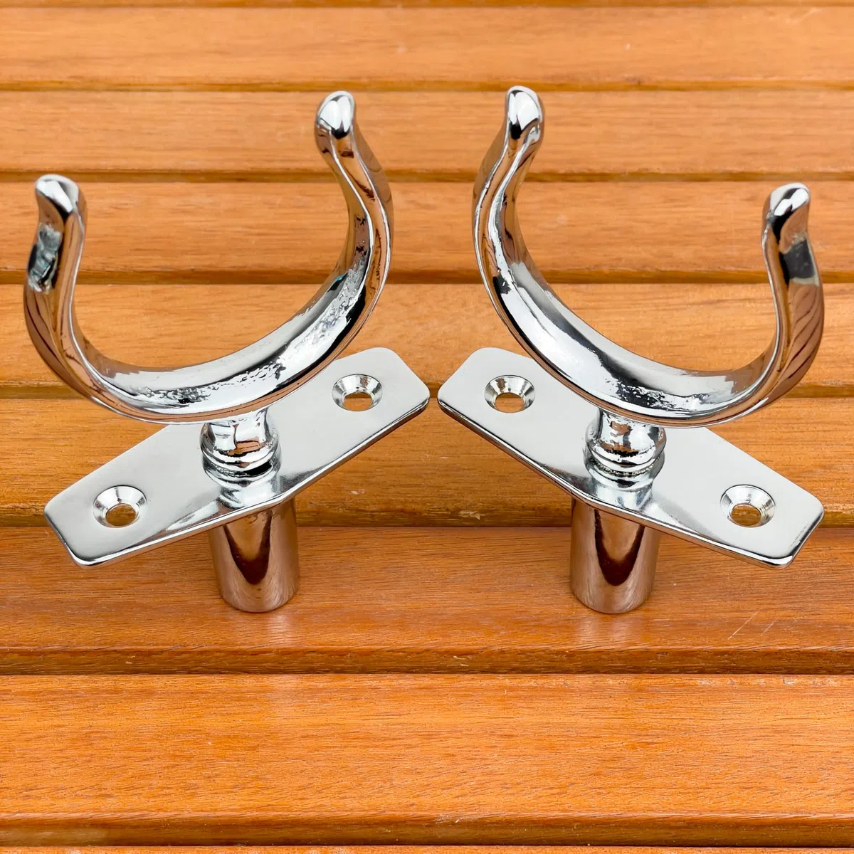 GATE14® Scalmi per Remi Barca 2 Pz con Boccola in Ottone Cromato Passaggio Remo: 40 mm