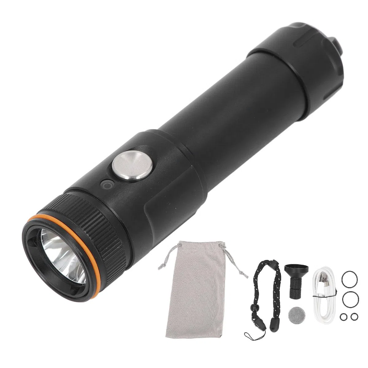 Cryfokt Torcia Subacquea 5000LM Torcia Subacquea Ricaricabile Super Luminosa per Immersioni Notturne, 6 modalità Luce, Resistente All'acqua IP68 per Immersioni, Canottaggio, Lega di Alluminio