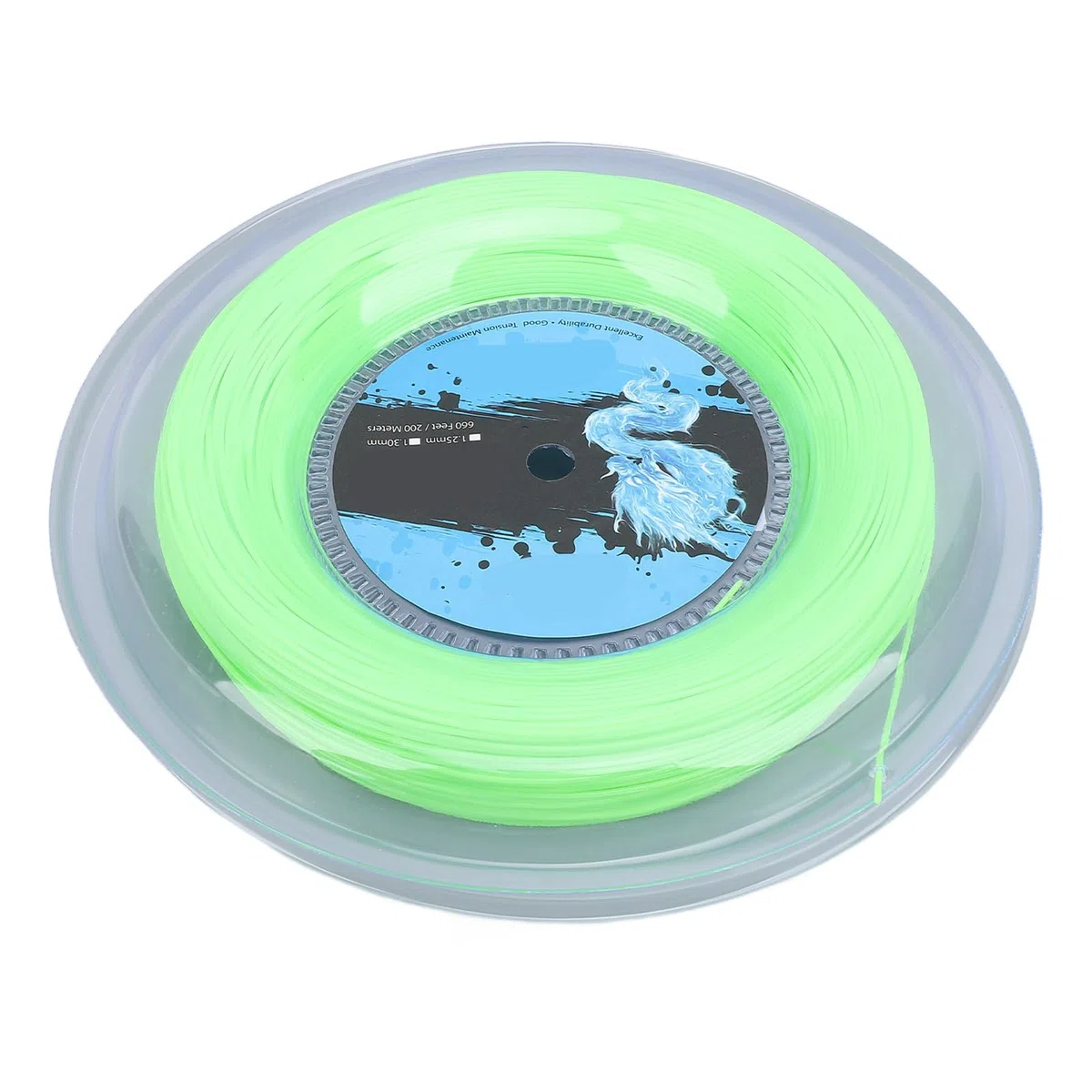 Asixxsix Corda da Tennis, Corda da Tennis in Poliestere Soft Power Control Resistente all'abrasione, da Multifilamento con Bobina Verde Fluorescente da 200 M per Giocatori Offensivi