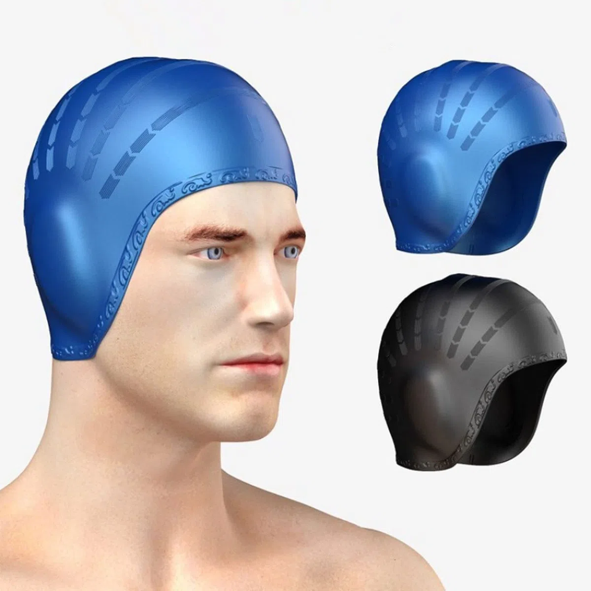 Cuffia da nuoto in silicone, protezione per le orecchie, per uomini e donne, adulti, impermeabile, per sport acquatici