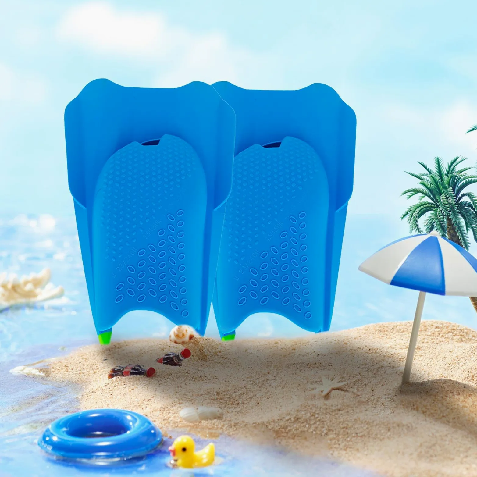 Pinne da nuoto | Pinne corte e portatili in silicone, infradito leggere per immersioni, adatte per uomini e donne per l'uso in piscina, in mare, immersioni, snorkeling, nuoto e allenamento