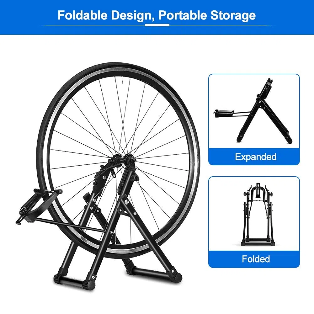 Portabiciclette Centraruote Bici Manutenzione Ruote per Bicicletta, Portabiciclette Pieghevole Meccanico per Deposito Biciclette, Supporto di Centraggio per Bicicletta, Centraruote Dischi Bici