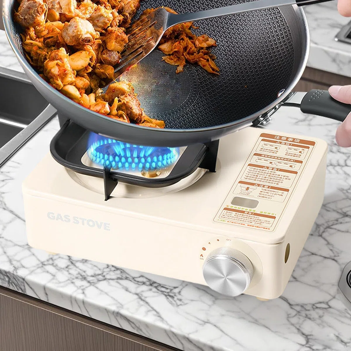 Fornello da campeggio, utensile da cucina con valigetta per il trasporto, fornello da cucina, adatto per viaggi, picnic, backpacking, escursioni, alpinismo, barbecue, tailgating e feste barbecue