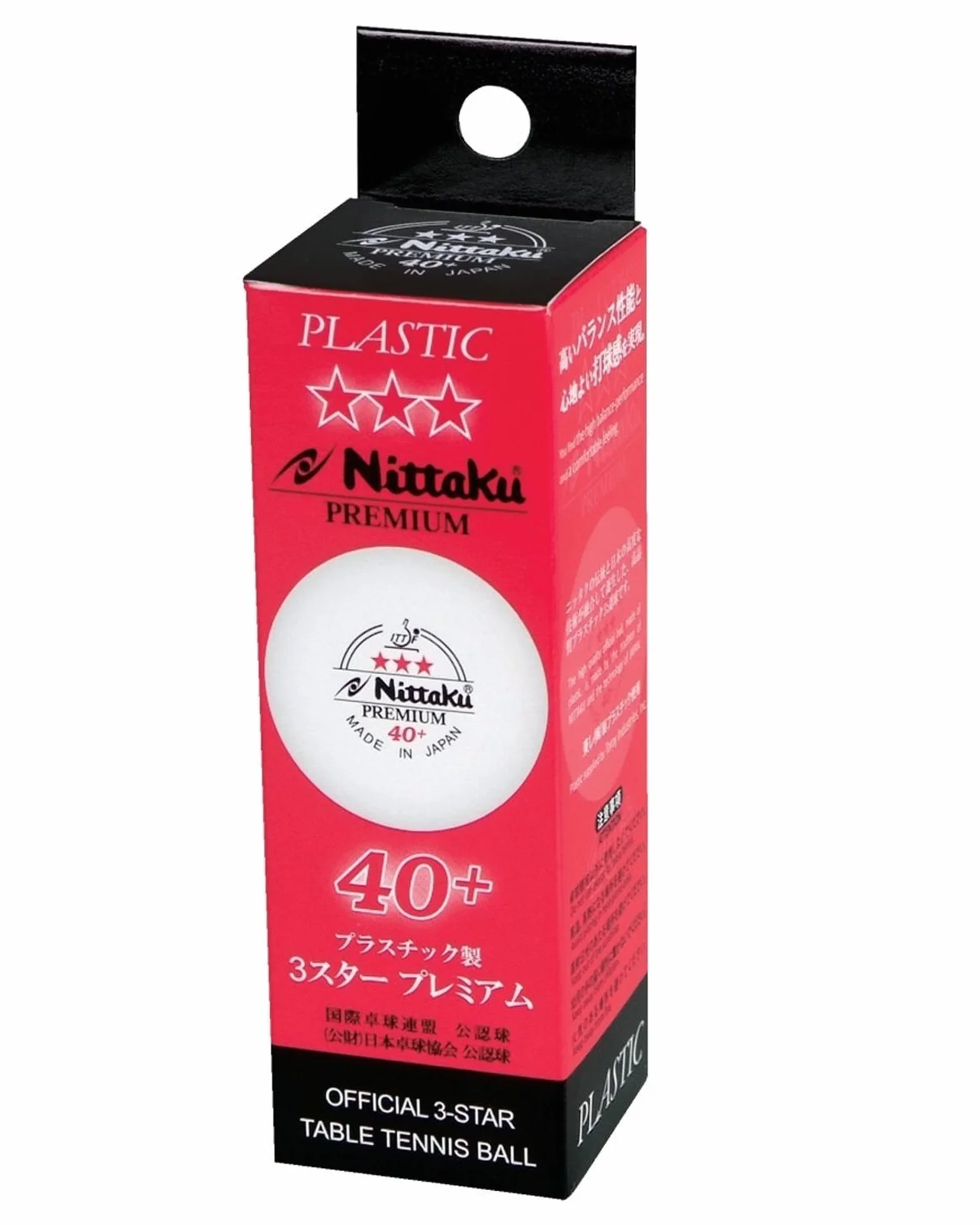 NITTAKU Palline da ping pong in plastica Premium 3 stelle bianche 40+ ITTF, 30 pezzi, originali e nuovi