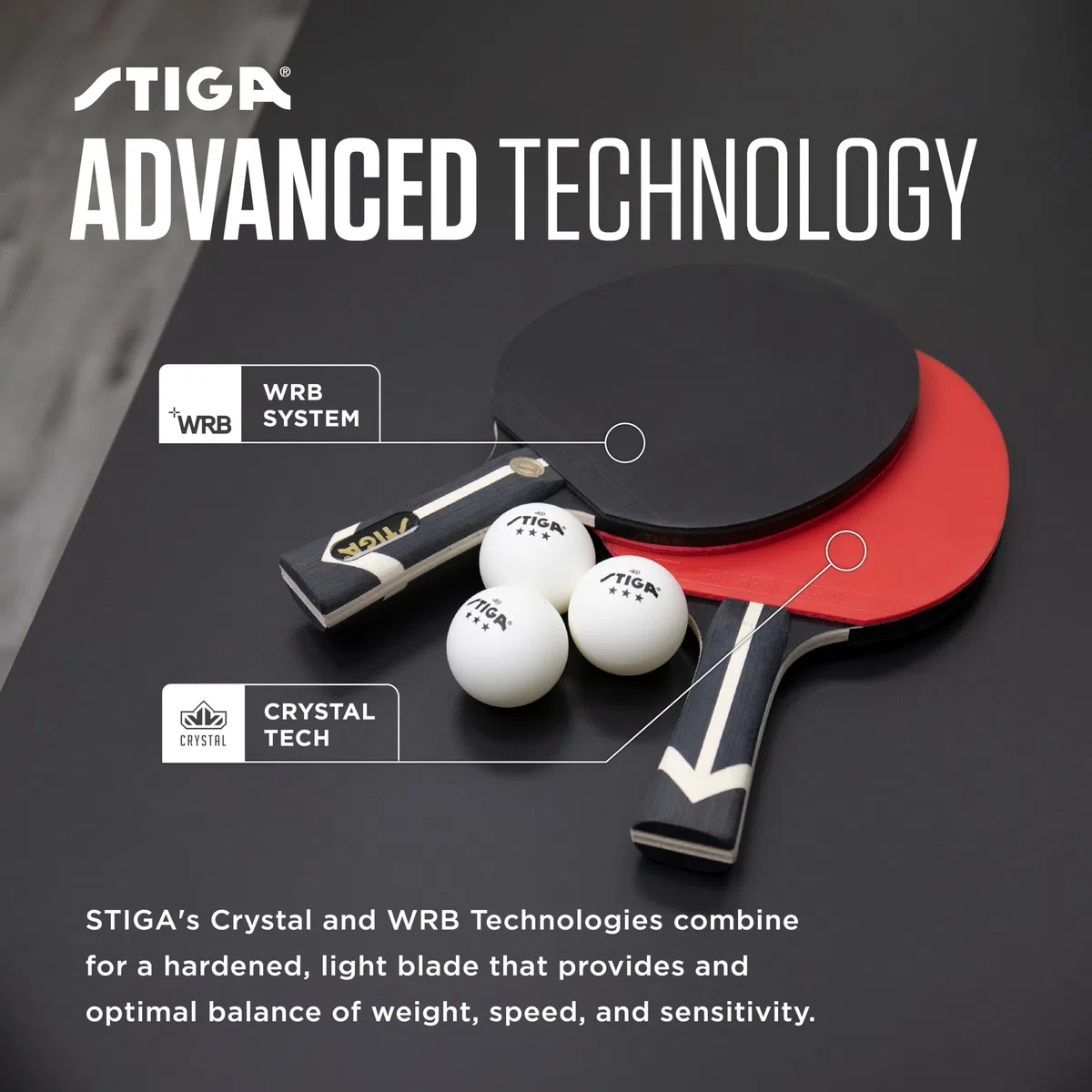 STIGA Set da ping pong Premium per 2 giocatori: include 2 pagaie approvate ITTF, 3 palline bianche a 3 stelle e borsa per il trasporto