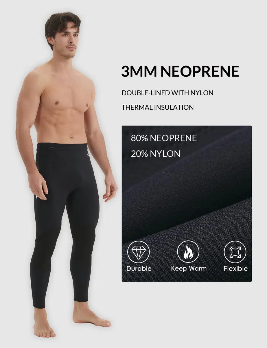 Lemorecn Mute, pantaloni in neoprene da 3 mm, per nuoto, canoa