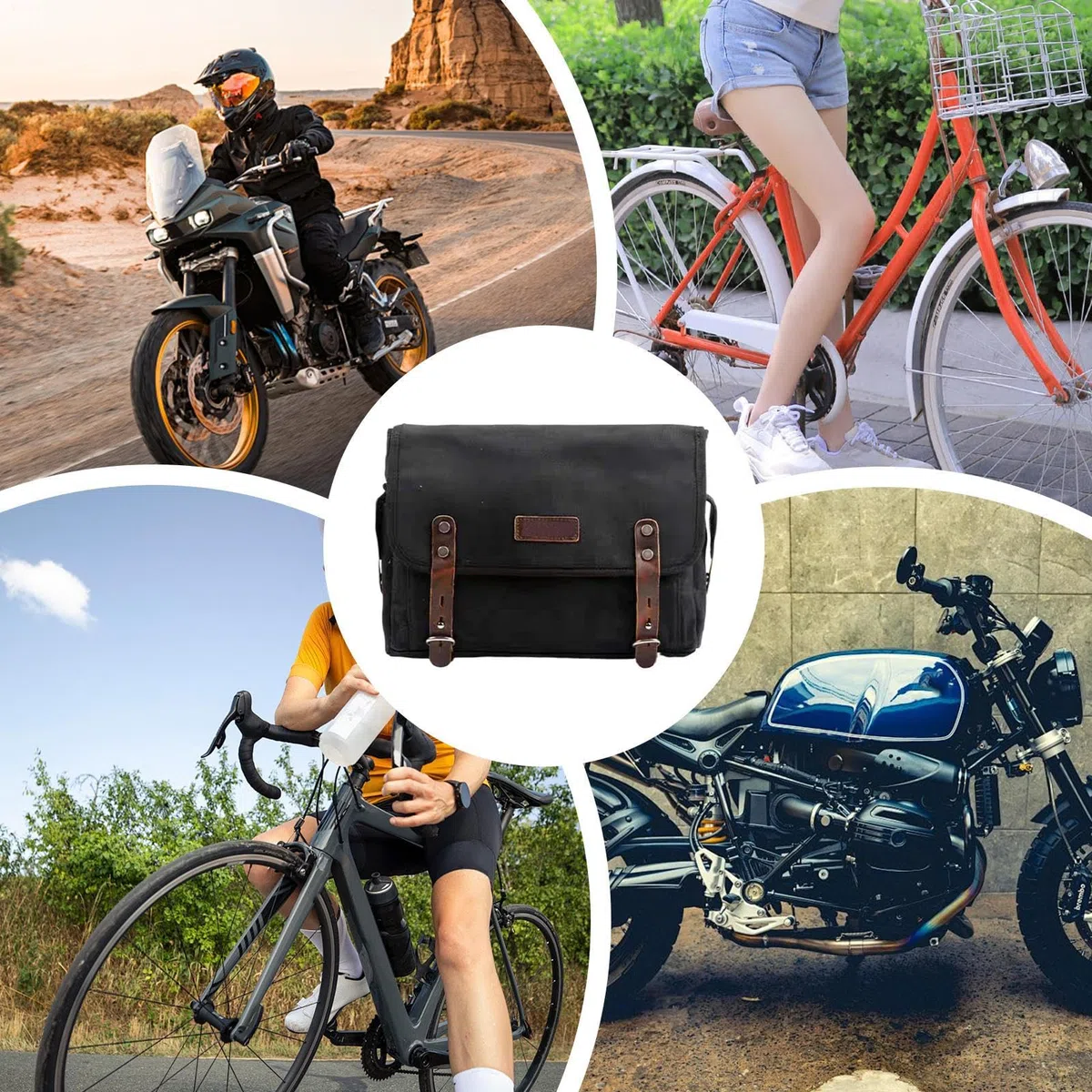Borse da Sella per Moto da Cross Borsa Laterale Per Scooter | Borsa Multiuso in Tela per Tour, Viaggi e Città adatta a Scooter e Motocicli