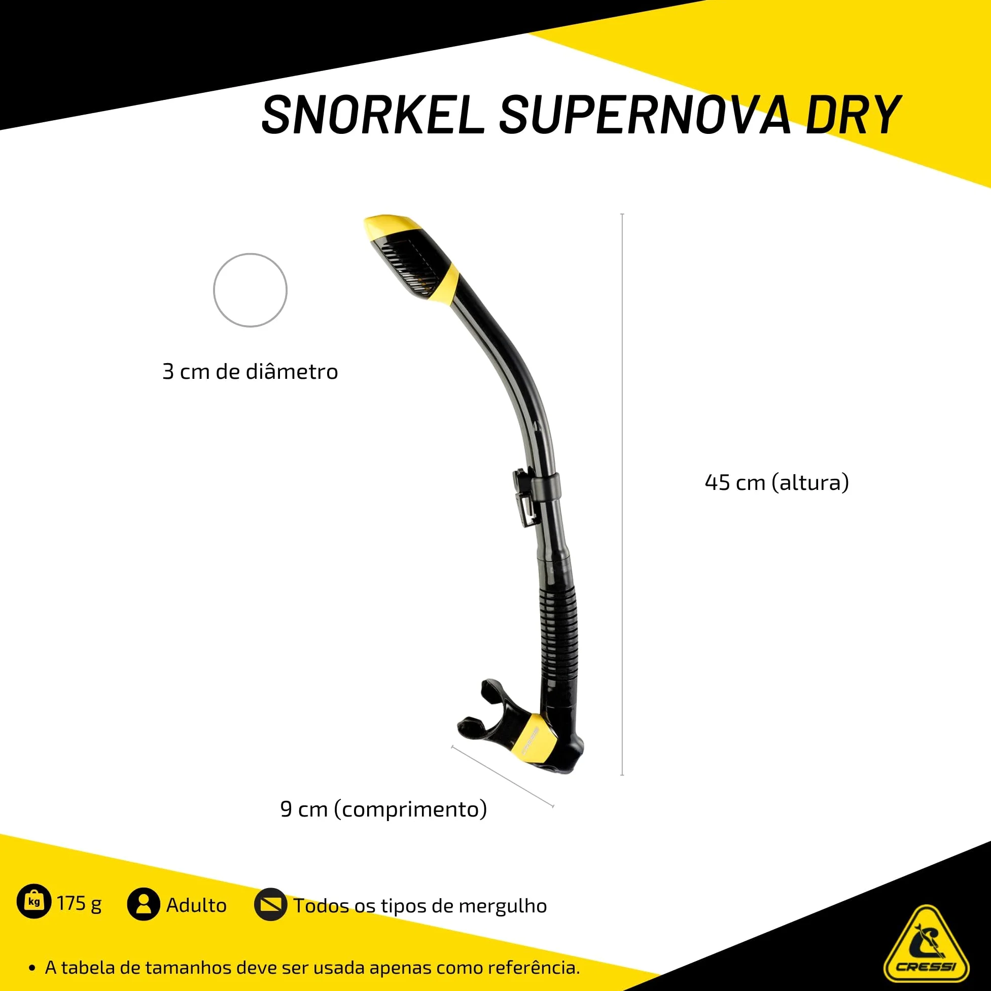 Cressi Dry Snorkel Clear/Black