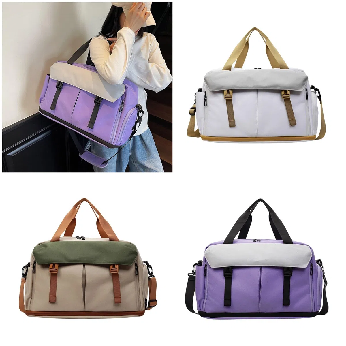 Borsa da trasporto multiuso resistente all ' acqua con manico rinforzato Borse a tracolla a tracolla per viaggi sportivi Borsa da viaggio con scomparto impermeabile per uso quotidiano
