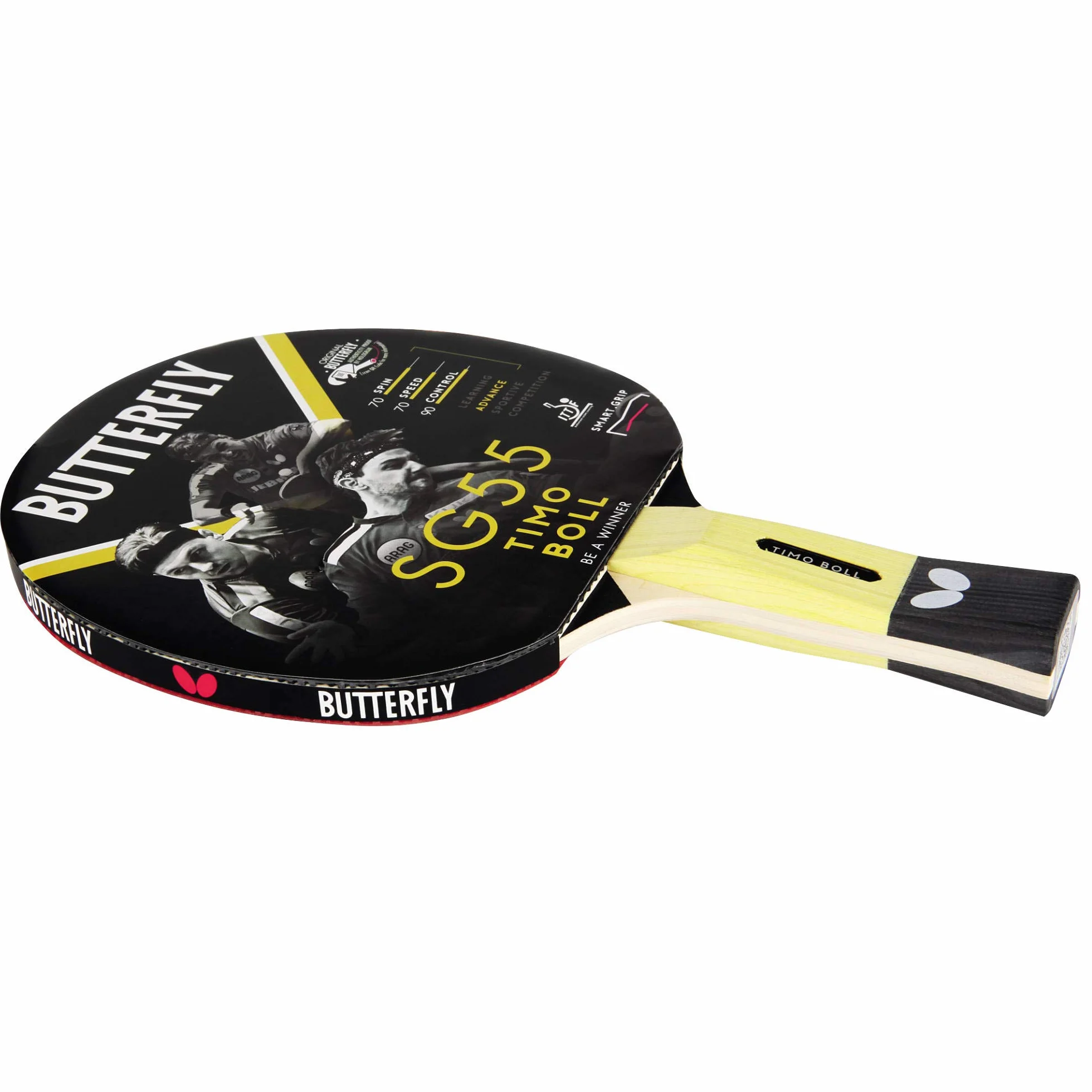 Butterfly Timo Boll SG55 - Mazza da ping-pong, approvata ITTF, 1,5 mm Pan Asia in gomma