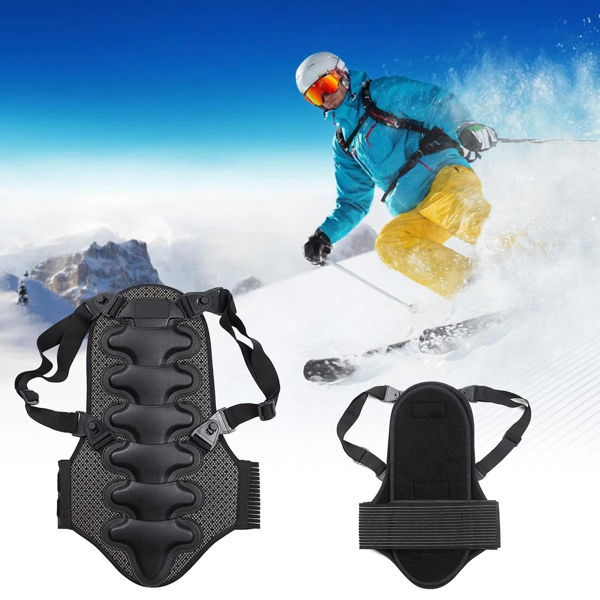 Paraschiena Uni per adulti, adolescenti, sci, snowboard, pattinaggio, motociclismo, sport all'aria aperta