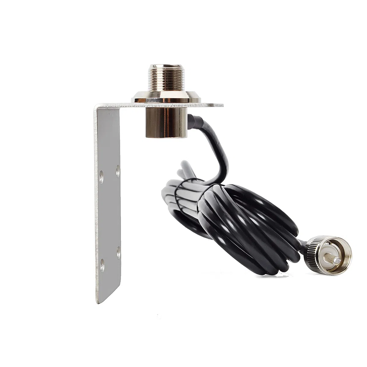 Antenna in gomma marina VHF Alimentatore coassiale RG58 5 metri (connettore PL-259) Antenna VHF con staffa a L, yacht, camion, camper, nave da crociera