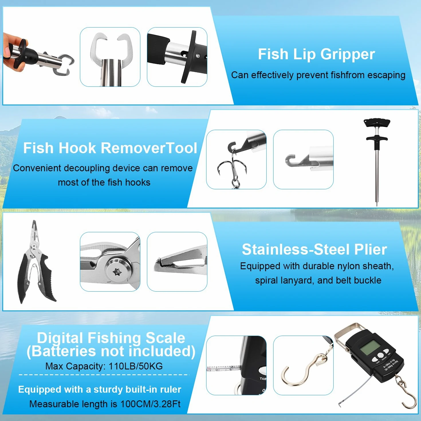 Kit da Pesca 213 Pezzi, Set Completo per Principianti ed Esperti con Cassetta Portabile, per Pesce Persico, Bluegill e Persico Trota