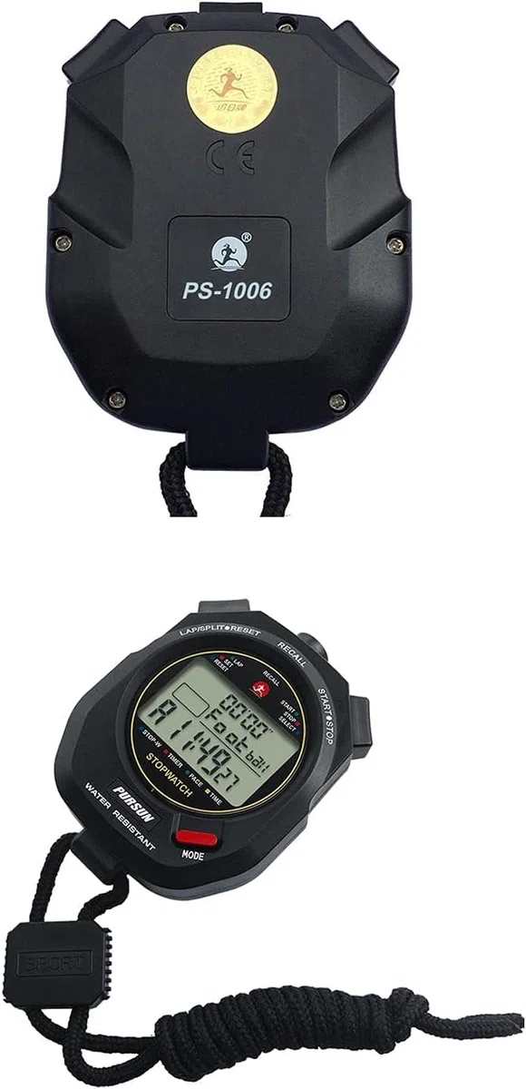 MDybf Cronometro Digitale da 100 Giri, Memoria a 100 Tempi parziali, modalità Ritmo con Schermo Extra Large a 3 Righe Resistente all'Acqua Include Batteria