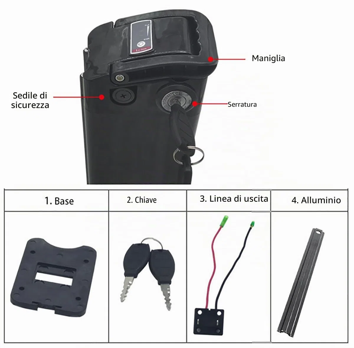 36V 48V 15Ah 20Ah Batteria per Bici elettrica 36V 48V 15Ah 20Ah Ebike Batteria BMS incorporato [Classe di efficienza energetica A] 48V 20AH