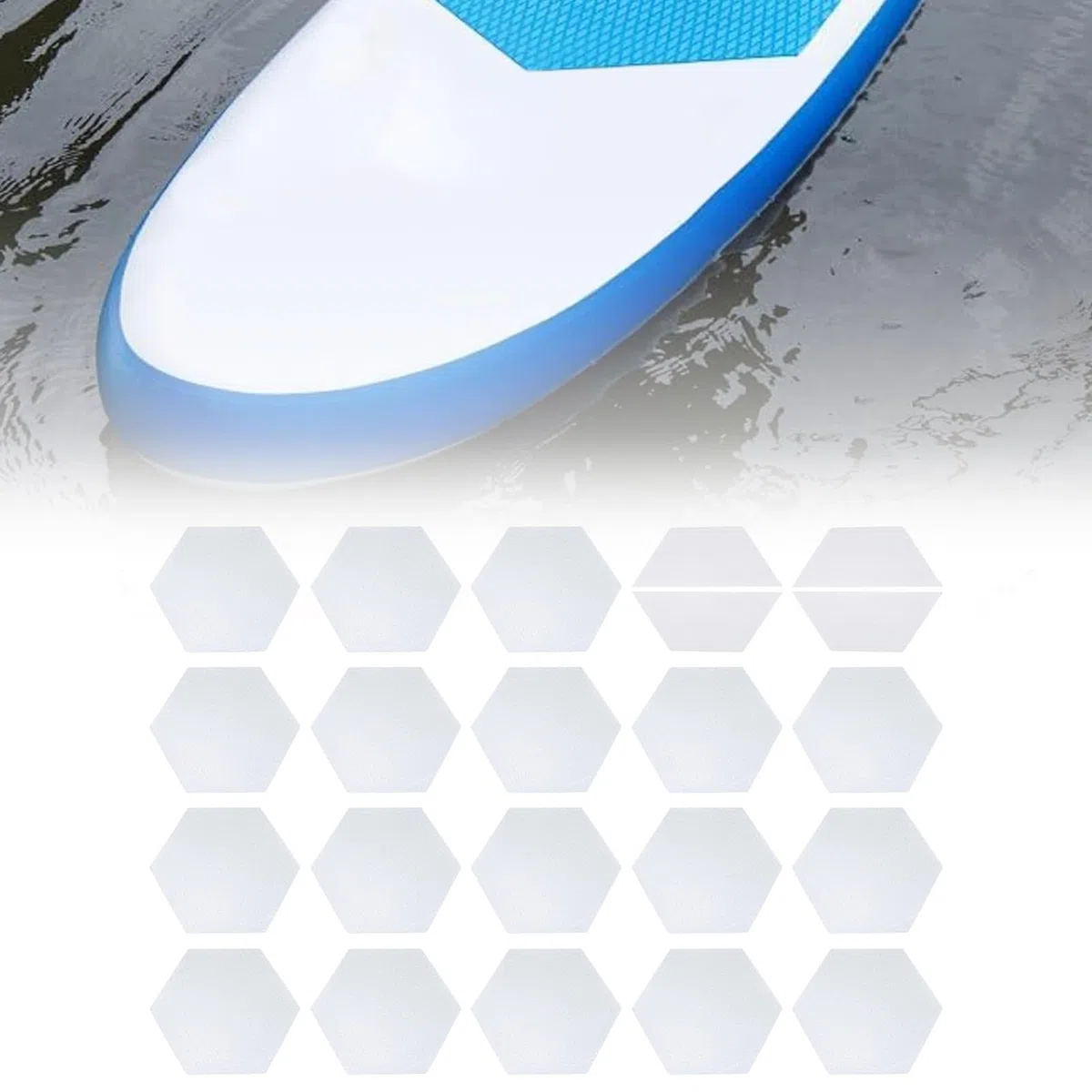 Tappeto Antiscivolo per Tavola da Surfing Adesivi Esagonali Grip del Deck | Tappetini Adesivi Per Surfboard Adatto per Kayak, Pontone, Sport Estivi all'aperto, Paddleboard, Skateboard e Snowboard
