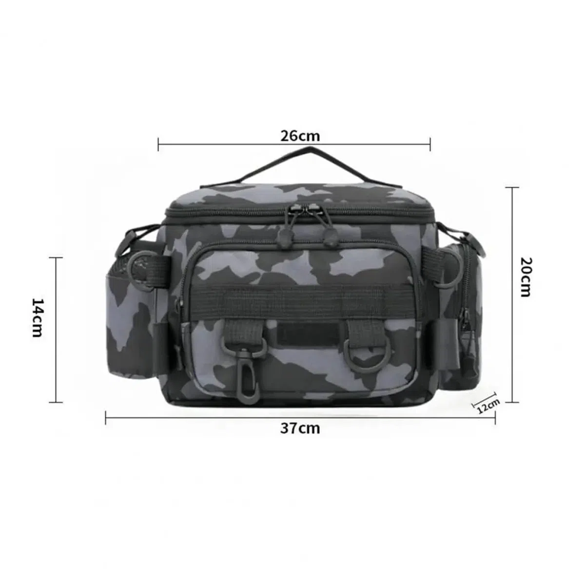 Borsa per Canna da Pesca Attrezzatura da pesca, borsa a tracolla, portaoggetti, portacanna portatile, sportiva for esterni, a volo(B - Dark Night)