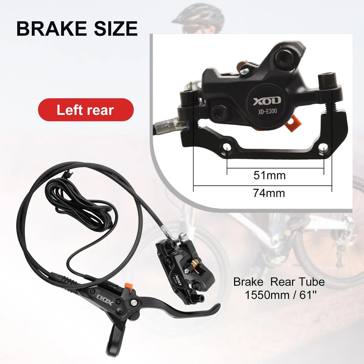 Set freno a disco idraulico per mountain bike, in lega di alluminio, anteriore 850 mm e posteriore 550 mm, kit freno a disco per bici da strada EBike, cambio elettrico di controllo dell'alimentazione