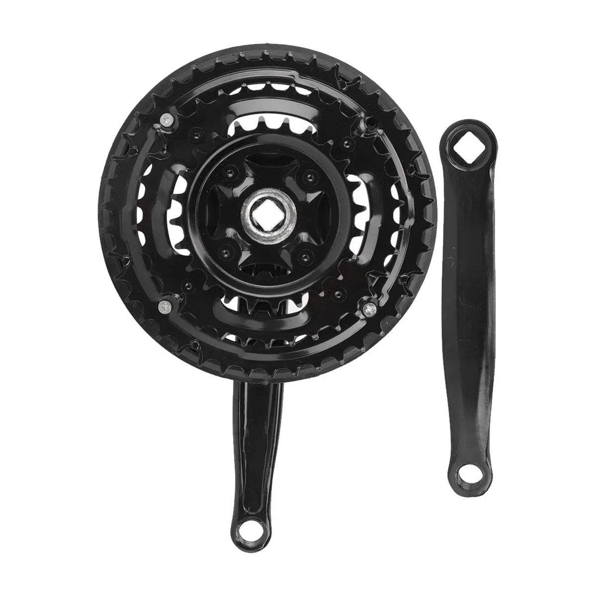 Guarnitura in acciaio al carbonio 24-34-42T, guarnitura per bici con copertura per catene per mountain bike a velocità variabile