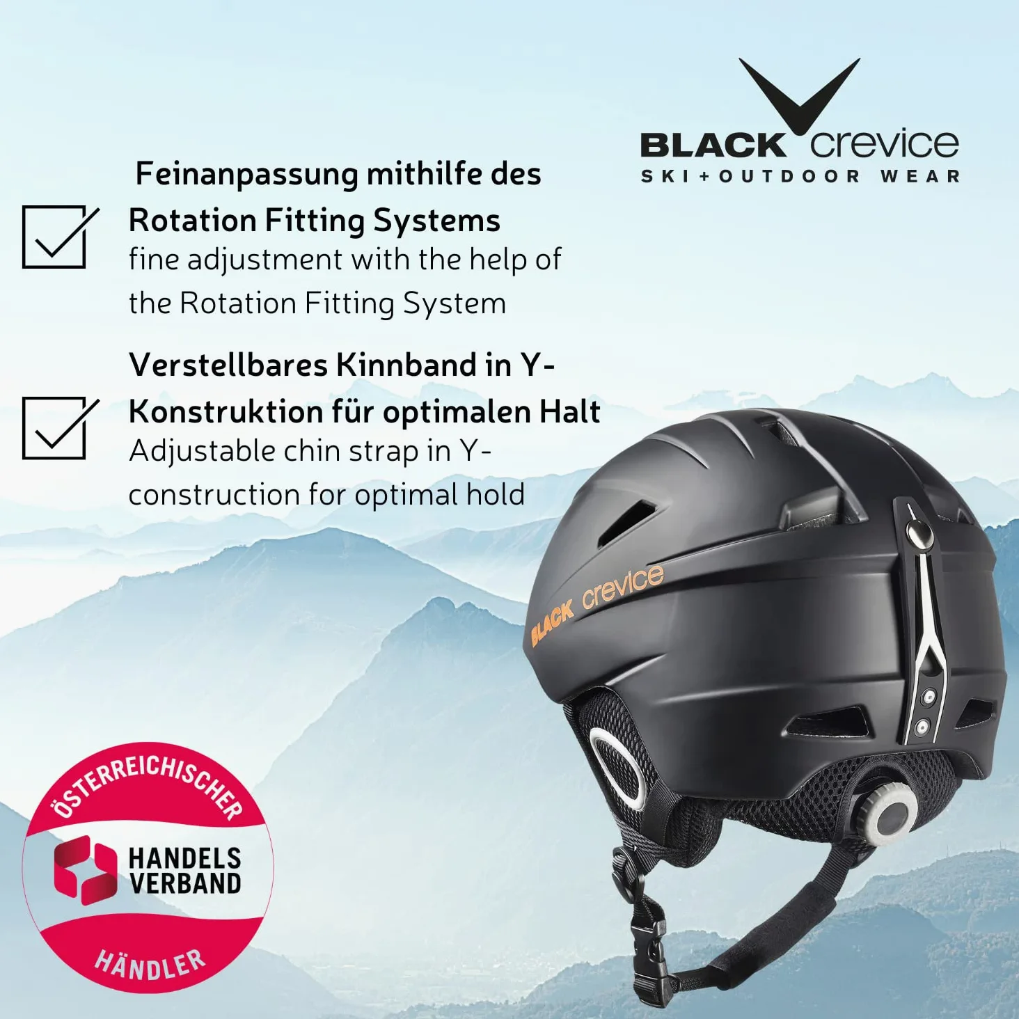 BLACK CREVICE Kitzbühel Casco da sci (Medium, Nero)