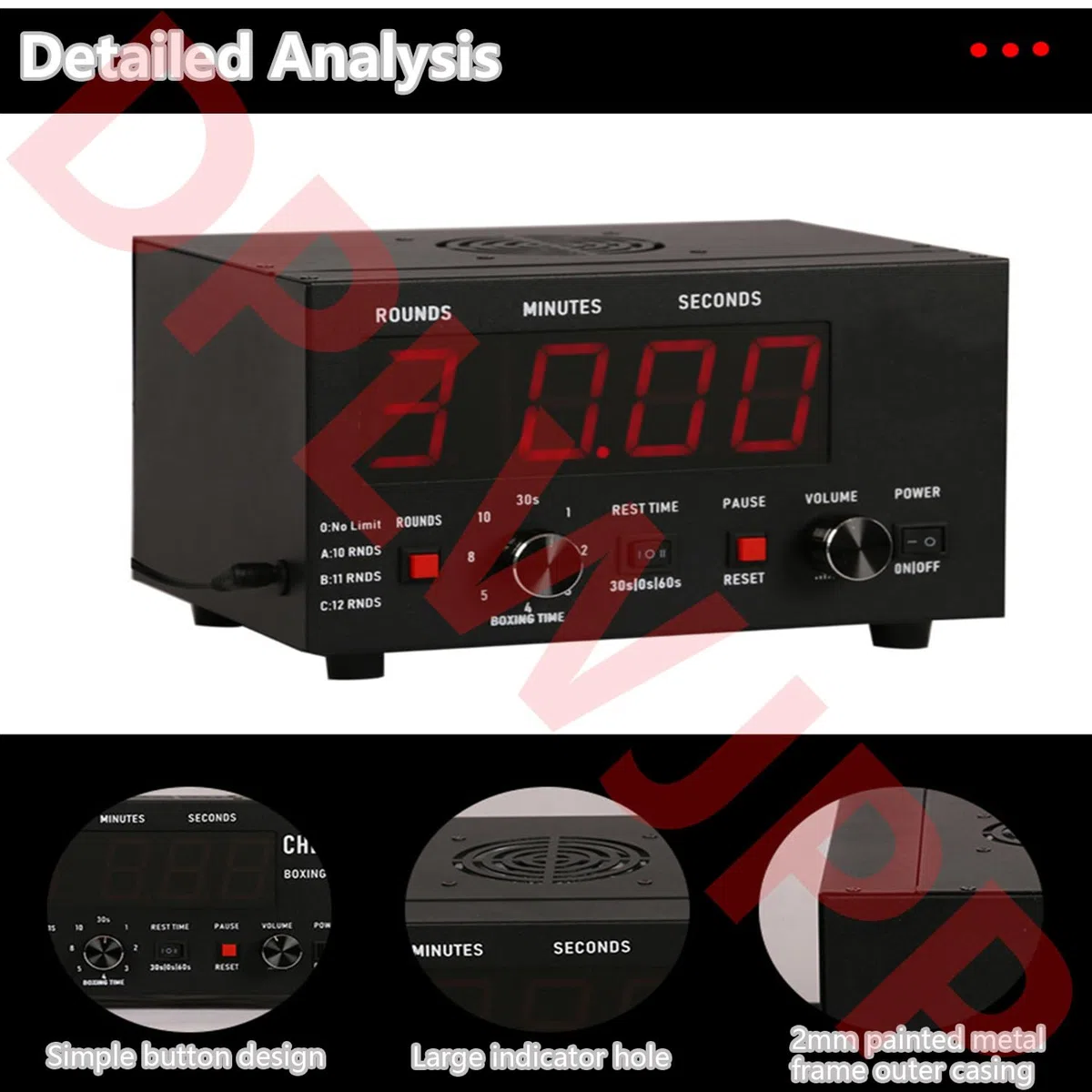 Timer a intervalli di boxe con display a LED e cicalino regolabile per allenamento e ginnastica, ideale per professionisti del fitness e atleti