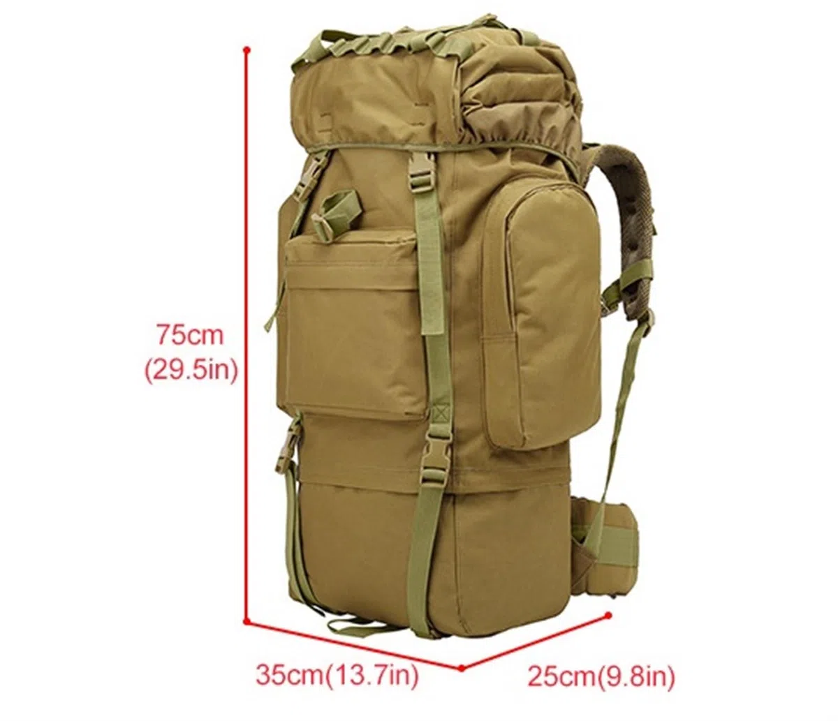 Zaino da Viaggio Sportivo Zaino da Trekking da 65 Litri Zaino da Trekking Impermeabile, Zaino da Viaggio Sport da Alpinismo per Alpinismo Arrampicata(H)