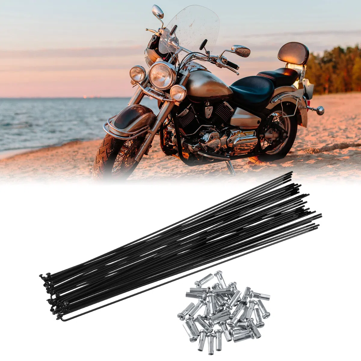 Raggi di Bicicletta Raggi in Acciaio for Bicicletta 14G J Bend 136-293 mm di Lunghezza con nippli Testa Dritta Parti di Ricambio for Bici Nero Bike Raggi(275mm X 36pcs)