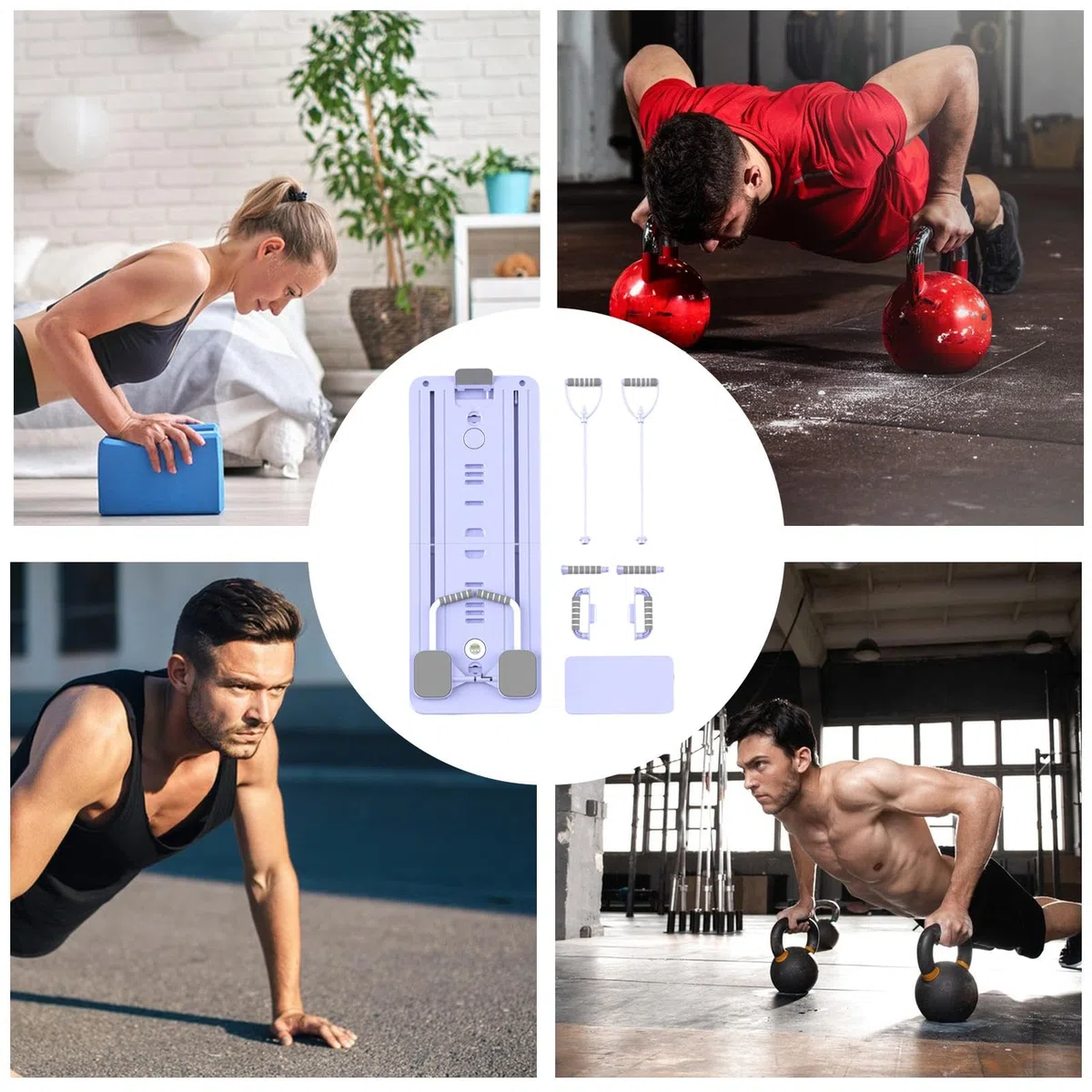Riformatore portatile per Pilates Reformer, macchina per allenare gli addominali e pilates, accessorio pieghevole per la palestra a casa con fasce per l'allenamento della forza, per esercizi fisici