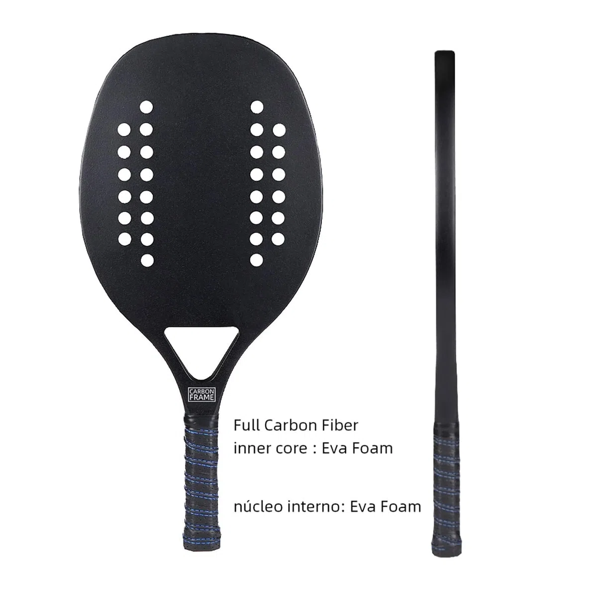 Racchetta da Beach Tennis, Superficie Professionale in Fibra di Carbonio, Nucleo in Memory Foam Eva, Racchetta da Beach Tennis con Borsa for Il Trasporto,Attrezzatura for Sport da Spiaggia