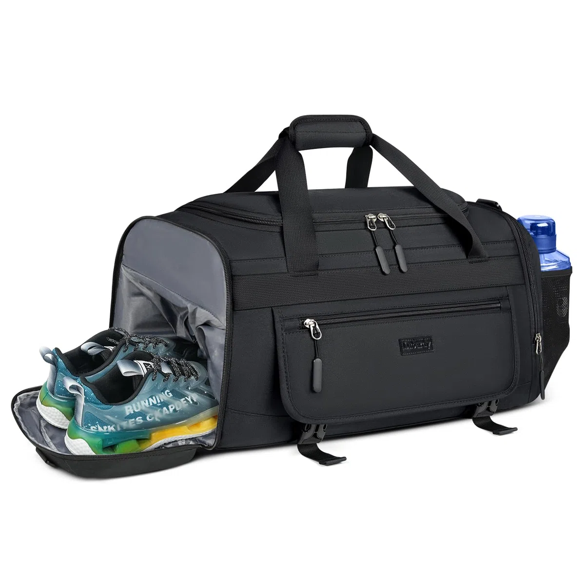 Borsone Palestra Borsa Sportiva con Tasca Bagnata e Scomparto Scarpe Impermeabile Borsone da Viaggio per Uomo Donne Grande Capacità Borsa da Palestra per Sport Viaggi Nuoto,55L
